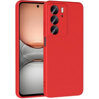 Realme C75 Kılıf İçi Kadife Mat Mara Lansman Silikon Kapak  - Kırmızı