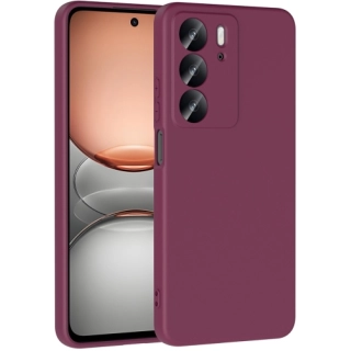 Realme C75 Kılıf İçi Kadife Mat Mara Lansman Silikon Kapak  - Koyu Mor