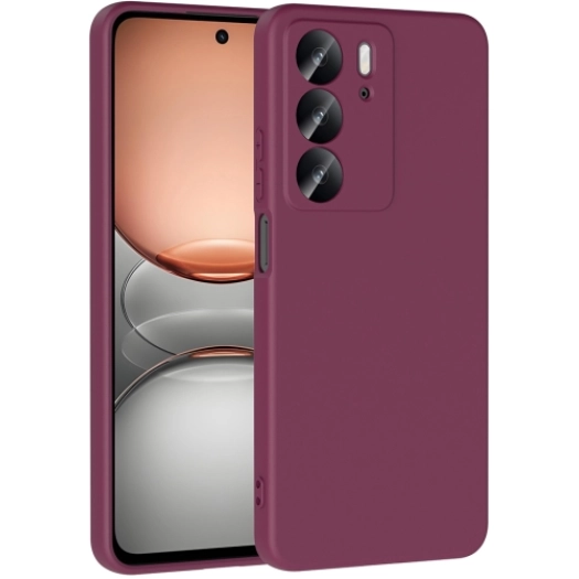 Realme C75 Kılıf İçi Kadife Mat Mara Lansman Silikon Kapak  - Koyu Mor