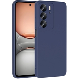 Realme C75 Kılıf İçi Kadife Mat Mara Lansman Silikon Kapak  - Lacivert