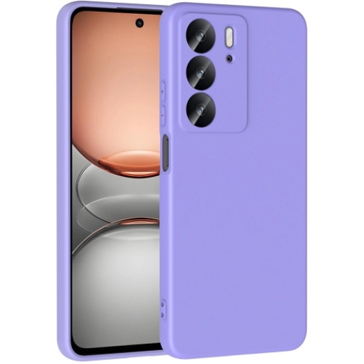 Realme C75 Kılıf İçi Kadife Mat Mara Lansman Silikon Kapak  - Lila