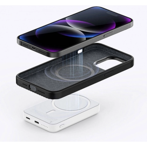 Recci Apple iPhone 15 Pro (6.1) Kılıf Aurora Serisi Magsafe Şarj Özellikli Kapak - Beyaz