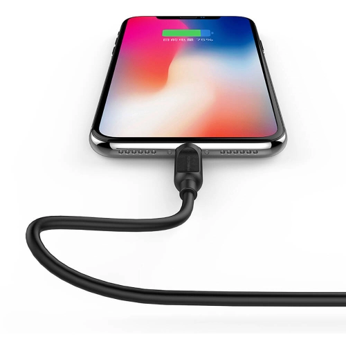 Recci RCL-P100 City of Sky Serisi Lightning to USB-A Data ve Şarj Kablosu 1M - Siyah