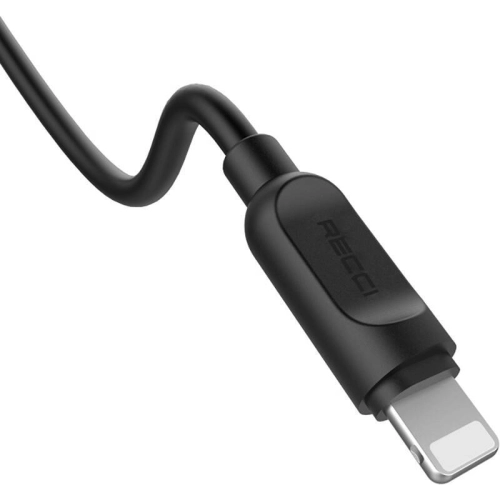 Recci RCL-P100 City of Sky Serisi Lightning to USB-A Data ve Şarj Kablosu 1M - Siyah