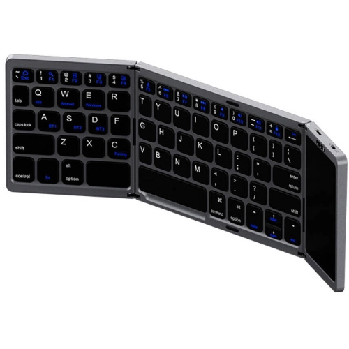 Recci RCS-K01 Katlanabilir Kablosuz Multifonksiyonel Touchpad Klavye - Gri