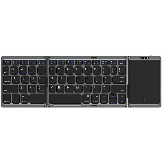 Recci RCS-K01 Katlanabilir Kablosuz Multifonksiyonel Touchpad Klavye - Gri