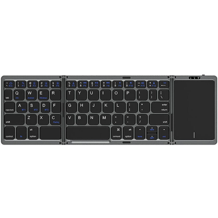 Recci RCS-K01 Katlanabilir Kablosuz Multifonksiyonel Touchpad Klavye - Gri