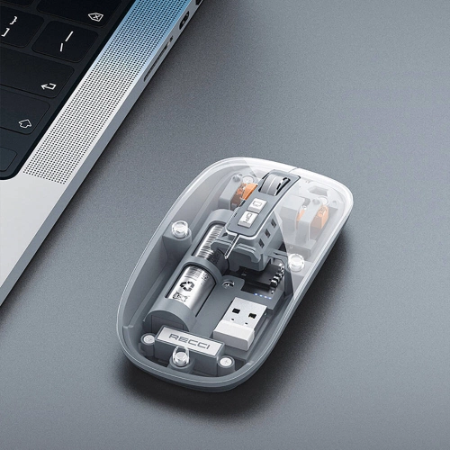 Recci RCS-M01 Space Capsule Serisi Multimod Kablosuz Şeffaf Tasarım Mouse - Gri