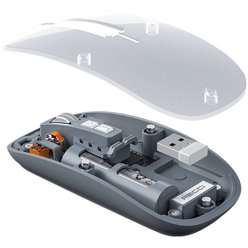 Recci RCS-M01 Space Capsule Serisi Multimod Kablosuz Şeffaf Tasarım Mouse - Gri