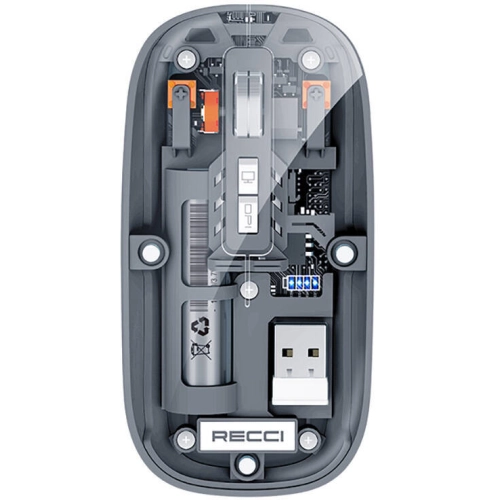 Recci RCS-M01 Space Capsule Serisi Multimod Kablosuz Şeffaf Tasarım Mouse - Gri