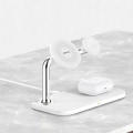 Recci RCW-20 Prestige Serisi 3in1 Magsafe 15W Hızlı Şarj Özellikli Magnetik Kablosuz Şarj Standı - Beyaz