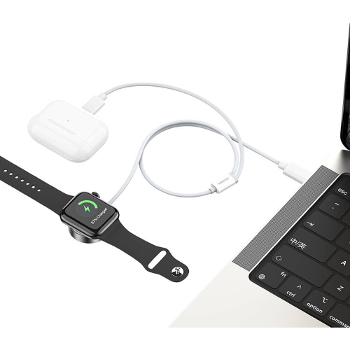 Recci RCW-39 2in1 Akıllı Saat Wireless Şarj Kablosu - Beyaz