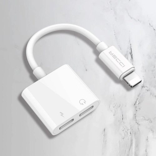 Recci RDS-A01 Lightning 2in1 Şarj ve Ses Adaptörü - Beyaz