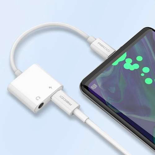 Recci RDS-A02 Type-C 2in1 Şarj ve Ses Adaptörü - Beyaz