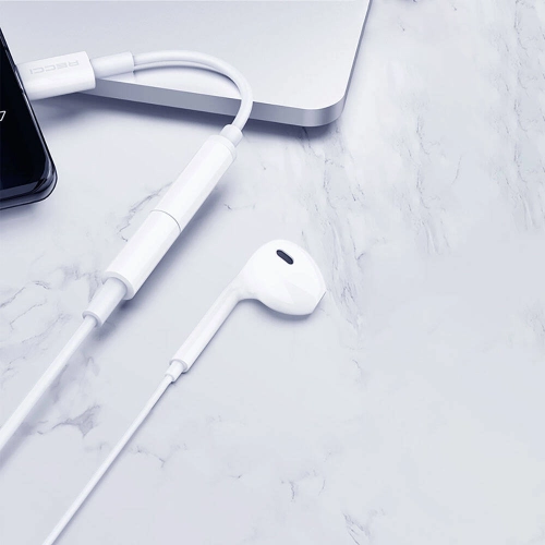 Recci RDS-A03 3.5mm to Type-C Audio Kablo - Beyaz