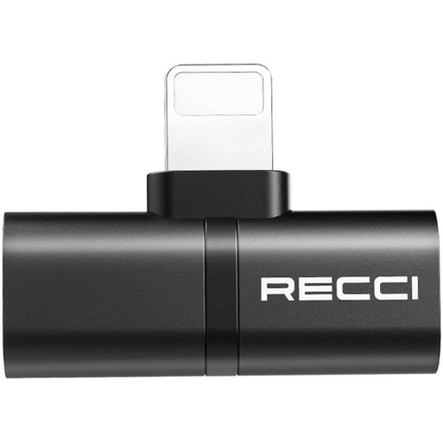 Recci RDS-A05 Lightning 2in1 Şarj ve Ses Adaptörü - Siyah