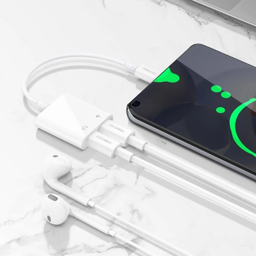 Recci RDS-A09 Type-C PD3.0 2in1 Şarj ve Ses Adaptörü - Beyaz