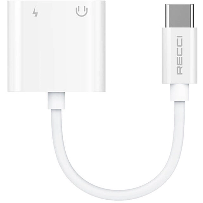 Recci RDS-A09 Type-C PD3.0 2in1 Şarj ve Ses Adaptörü - Beyaz