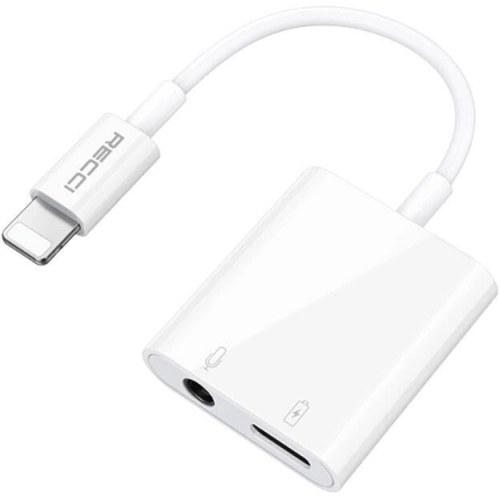 Recci RDS-A10 Lightning PD3.0 2in1 Şarj ve Ses Adaptörü - Beyaz