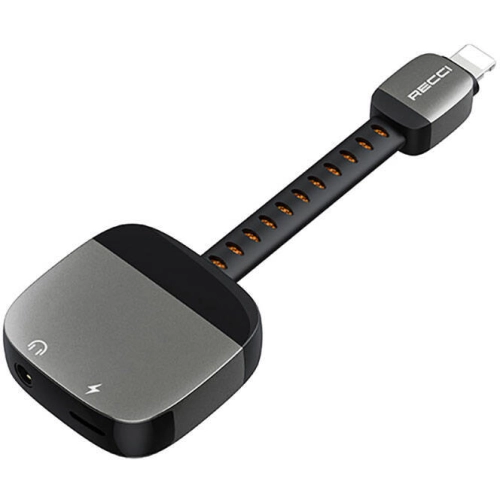 Recci RDS-A12 Lightning 2in1 Şarj ve Ses Adaptörü - Siyah