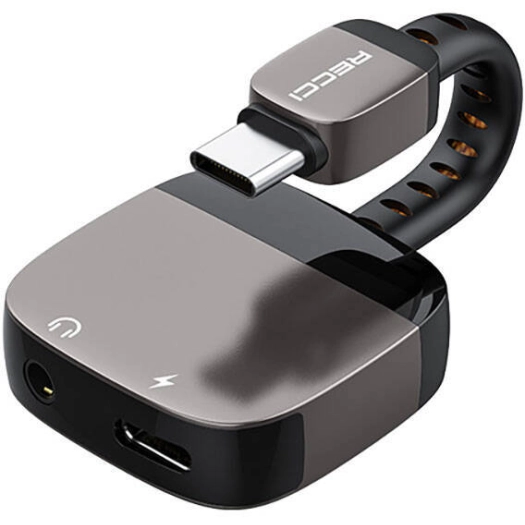 Recci RDS-A13 Type-C 2in1 Şarj ve Ses Adaptörü - Siyah