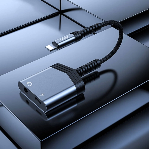 Recci RDS-A17 Lightning 2in1 Şarj ve Ses Adaptörü - Gri