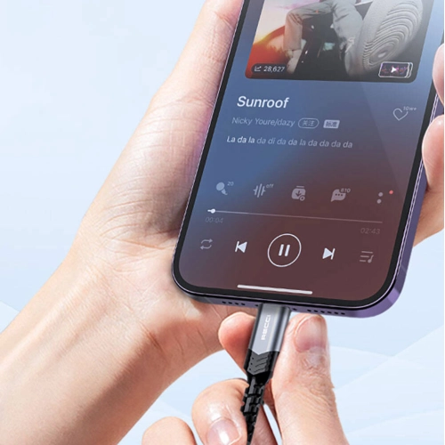 Recci RDS-A23 3.5mm to Lightning Audio Kablo - Gri