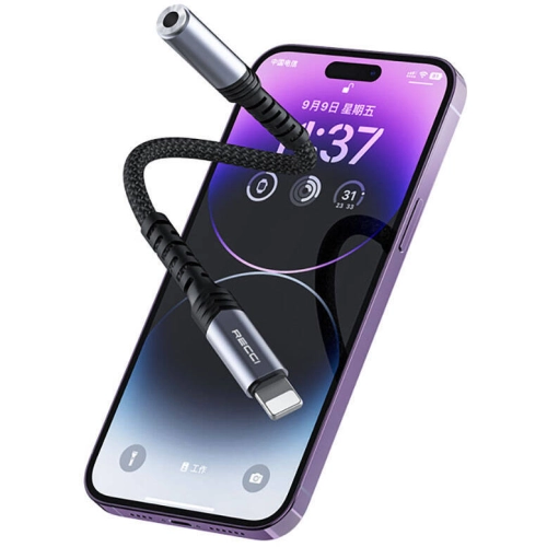 Recci RDS-A23 3.5mm to Lightning Audio Kablo - Gri