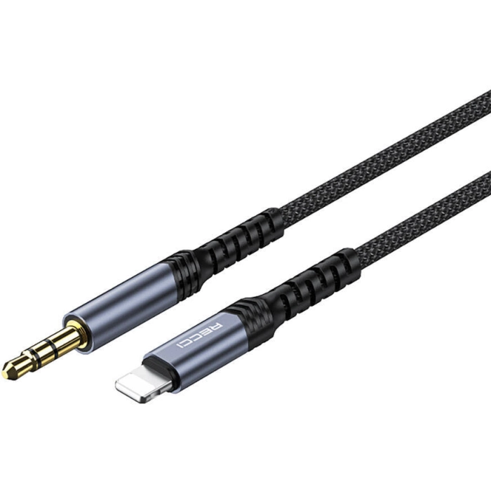 Recci RDS-A26 Lightning to 3.5mm AUX Audio Kablo - Gri