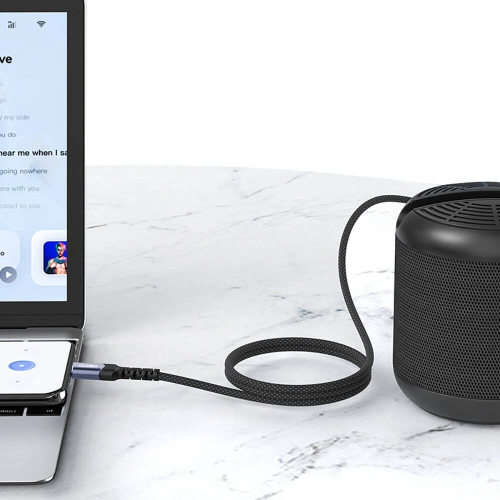 Recci RDS-A27 Type-C to 3.5mm AUX Audio Kablo - Gri