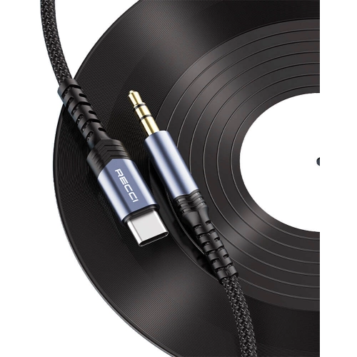 Recci RDS-A27 Type-C to 3.5mm AUX Audio Kablo - Gri
