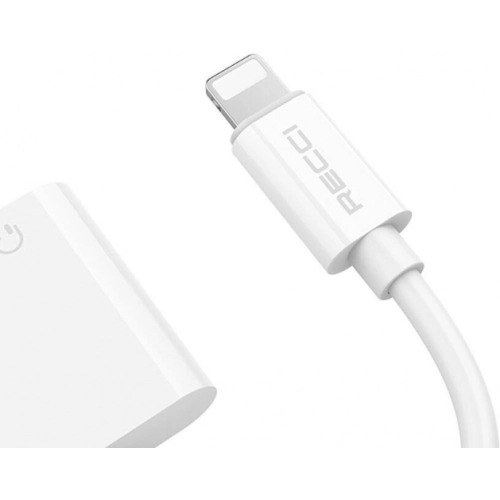 Recci RDS-A01 Lightning 2in1 Şarj ve Ses Adaptörü - Beyaz