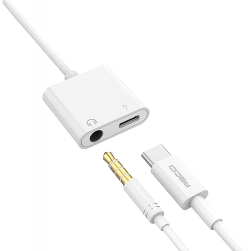 Recci RDS-A02 Type-C 2in1 Şarj ve Ses Adaptörü - Beyaz