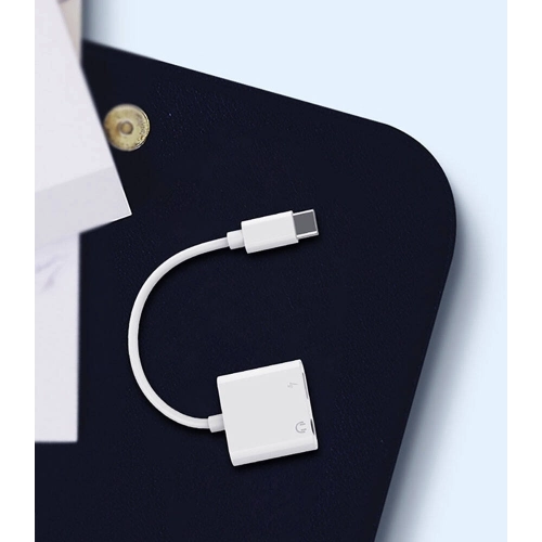 Recci RDS-A02 Type-C 2in1 Şarj ve Ses Adaptörü - Beyaz