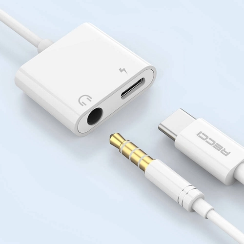 Recci RDS-A02 Type-C 2in1 Şarj ve Ses Adaptörü - Beyaz