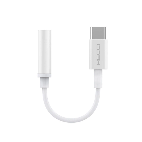 Recci RDS-A03 3.5mm to Type-C Audio Kablo - Beyaz