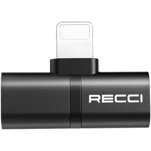 Recci RDS-A05 Lightning 2in1 Şarj ve Ses Adaptörü - Siyah