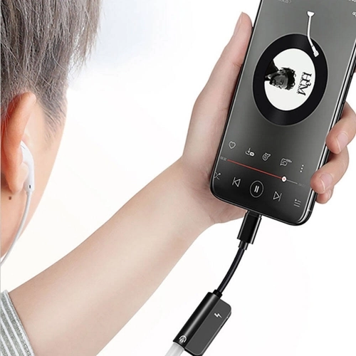 Recci RDS-A06 Lightning 2in1 Şarj ve Ses Adaptörü - Siyah