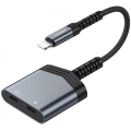Recci RDS-A18 Lightning 2in1 Şarj ve Ses Adaptörü - Gri