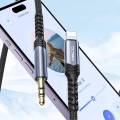 Recci RDS-A26 Lightning to 3.5mm AUX Audio Kablo - Gri