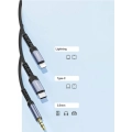 Recci RDS-A26 Lightning to 3.5mm AUX Audio Kablo - Gri