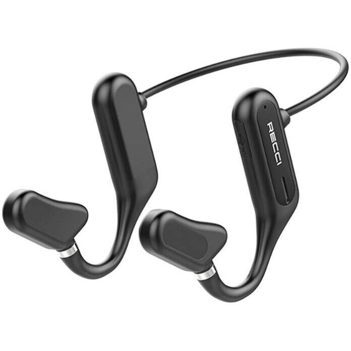 Recci REP-W27 Flutter Serisi Suya Dayanıklı Sporcu Bluetooth Kulaklık - Siyah