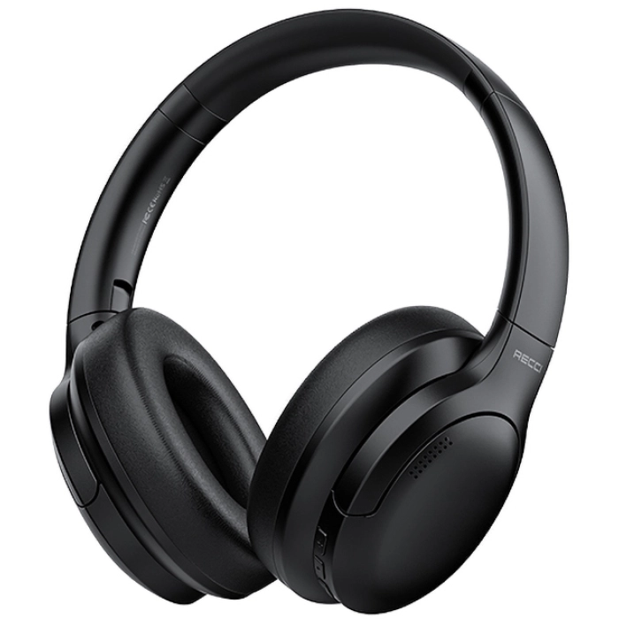 Recci REP-W59 Baron Serisi ANC Özellikli FM Destekli Ayarlanabilir Kulak Üstü Bluetooth Kulaklık - Siyah