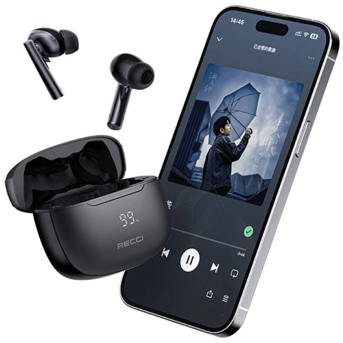 Recci REP-W77 Warrior ANC Özellikli TWS Wireless 5.3 Bluetooth Kulaklık - Siyah