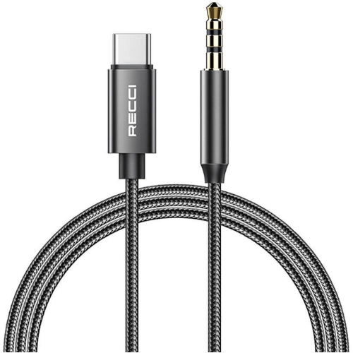 Recci RH03 Type-C to 3.5mm AUX Audio Kablo - Siyah