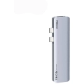 Recci RH08 Type-C to Type-C + SD/TF + USB3.0 + USB2.0 + HDMI + Thunderbolt 3 Bağlantılı 7in2 Hub - Gri