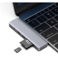 Recci RH08 Type-C to Type-C + SD/TF + USB3.0 + USB2.0 + HDMI + Thunderbolt 3 Bağlantılı 7in2 Hub - Gri