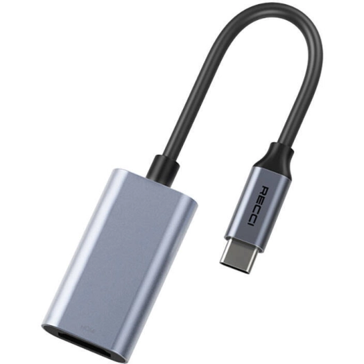 Recci RH11 HDMI to Type-C Dönüştürücü Kablo - Gri