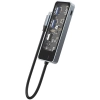 Recci RH16 Type-C to Type-C PD100W + USB3.0 + HDMI + Type-C Bağlantılı 5in1 Hub - Gri