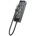 Recci RH16 Type-C to Type-C PD100W + USB3.0 + HDMI + Type-C Bağlantılı 5in1 Hub - Gri